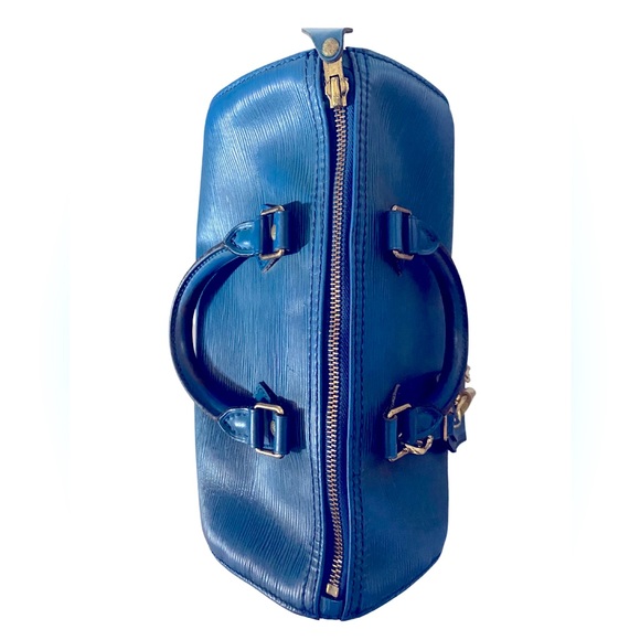 5 pc set Louis Vuitton Toledo Blue Epi Speedy 25, Tag, Lock, Key, COA & Dustbag - Picture 13 of 17